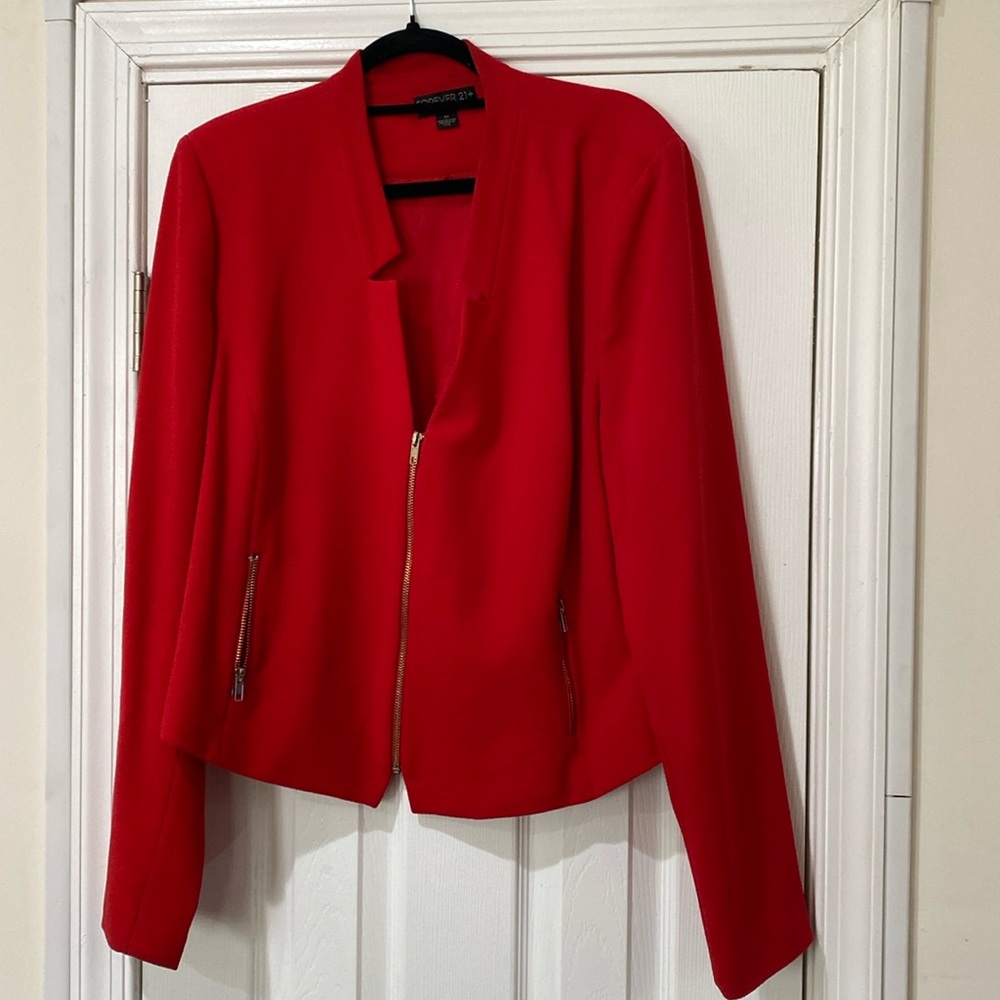 Red jacket often worn as a blazer! Compliments any outfit